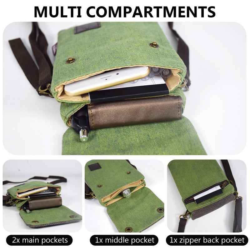 WITERY Small Canvas Crossbody Bags for Women Cute Cloth Purse Cellphone Crossbody Purse with Adjustable Shoulder Strap Mini Travel Shoulder Bag Phone Pouch Wristlet Wallet for Teen Girls - Image 4